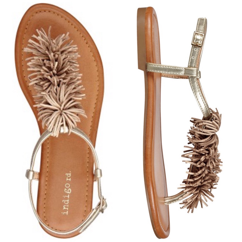 Indigo Rd. Ankle Strap Slingback Pompom Sandals